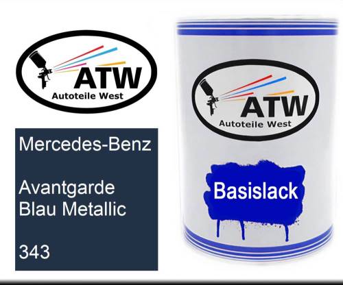 Mercedes-Benz, Avantgarde Blau Metallic, 343: 500ml Lackdose, von ATW Autoteile West.